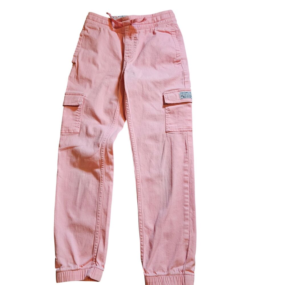 Levi's Girl's High-Rise Cargo Jogger Pants Pink Size 10 Elastic Waistband - Picture 3 of 13